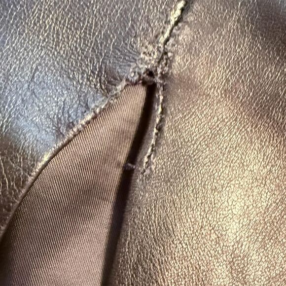 Vintage Yvonne Marie Lamb Leather Skirt Size 10 - Picture 5 of 5